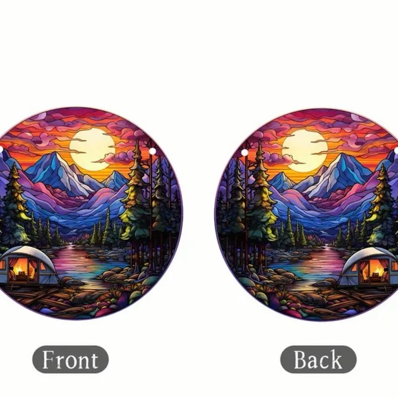 Sunset Camping Acrylic Sun Catcher- Handmade for Window - Picture 4 of 5